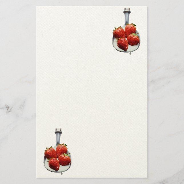 Strawberries and Cream Stationery (Front)