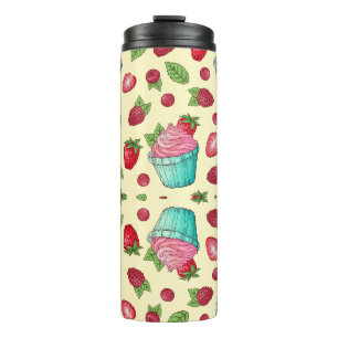 Strawberries And Cupcakes Thermal Tumbler