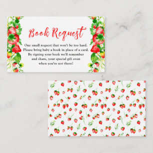 Strawberries and Daisies Baby Shower Book Request Enclosure Card