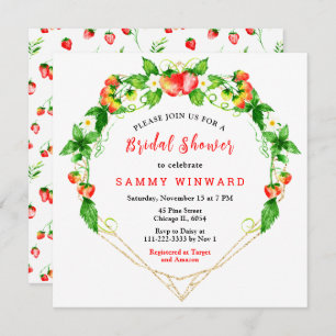 Strawberries and Daisies Bridal Shower Invitation