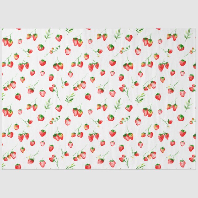 Strawberries and Daisies Pattern Tissue Paper (Front)