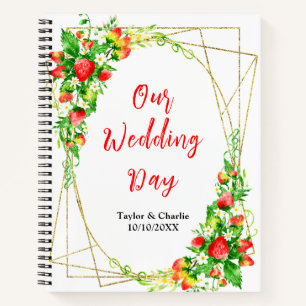 Strawberries and Daisies Wedding Planner Notebook