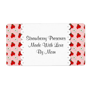 Strawberries and Flowers Custom Canning Labels