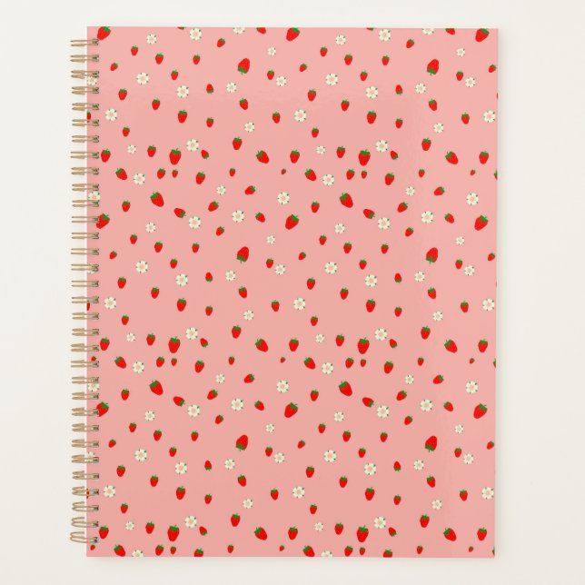 Strawberries and Flowers Pattern Planner (Front)