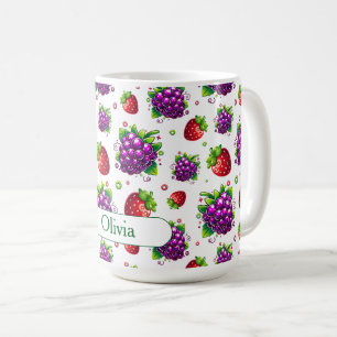 Strawberries and Grapes. Colourful Berries Coffee Mug