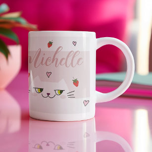 Strawberries and Hearts Pink Mug