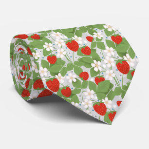 Strawberries and pink and white flowers tie