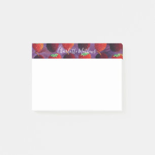 Strawberries and Plums Red Fruit Personalised Post-it Notes