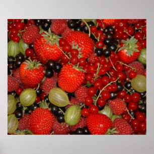 Strawberries and summer fruits poster