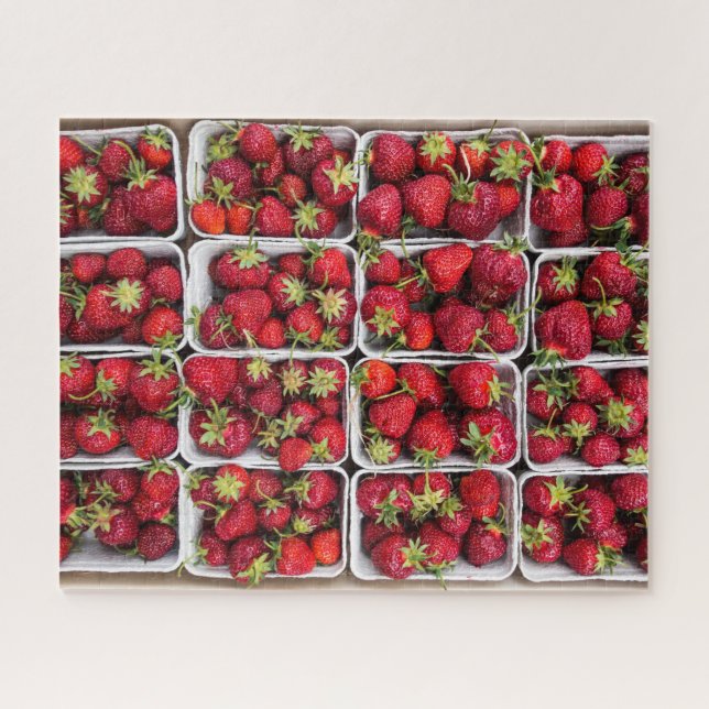 Strawberries at Farmer's Market in Container Jigsaw Puzzle (Horizontal)