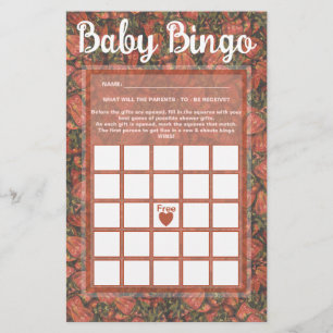 Strawberries Baby Bingo Game Card