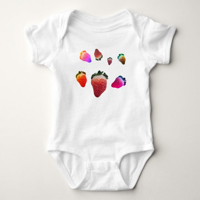 "Strawberries" baby one-piece Bodysuit (Front)