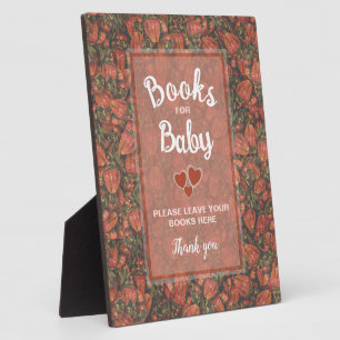 Strawberries Baby Shower Books for Baby Sign Plaque