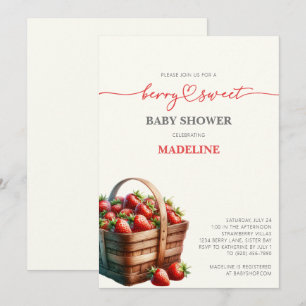 Strawberries Baby Shower  Invitation