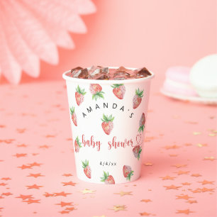 Strawberries - Baby shower Paper Cups
