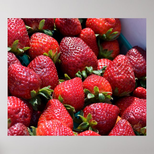 Strawberries background poster (Front)