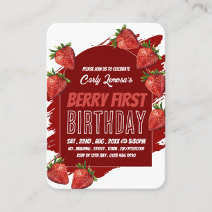 Strawberries, Berry First Birthday Handout Tickets