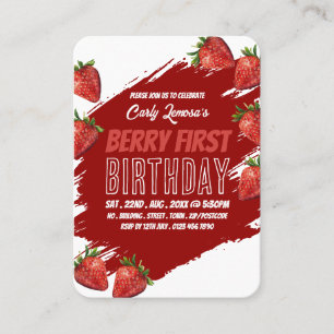 Strawberries, Berry First Birthday Handout Tickets