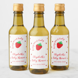 Strawberries Berry Sweet Baby Shower Drink Label