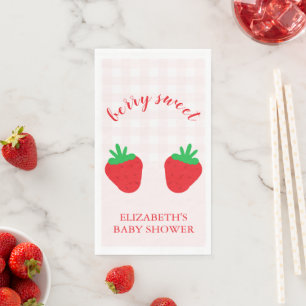 Strawberries Berry Sweet Baby Shower Napkin