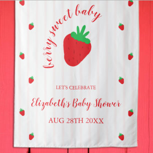 Strawberries Berry Sweet Baby Shower Tapestry