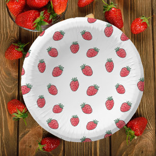 Strawberries Birthday Party Paper Plate