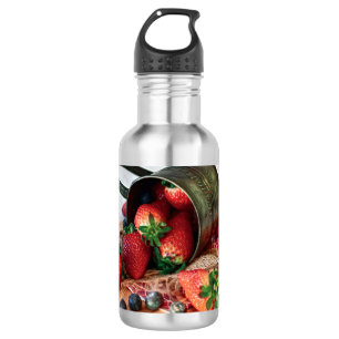 Strawberries Blueberries Fruits and Sweets 532 Ml Water Bottle