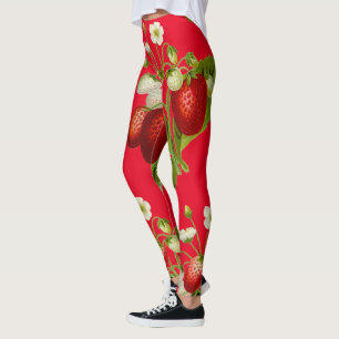 Strawberries Botany Red Leggings