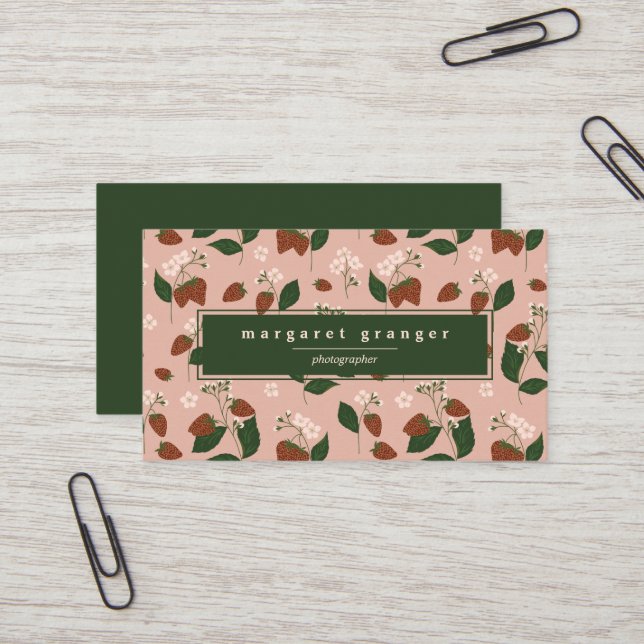 Strawberries Business Card (Front/Back In Situ)