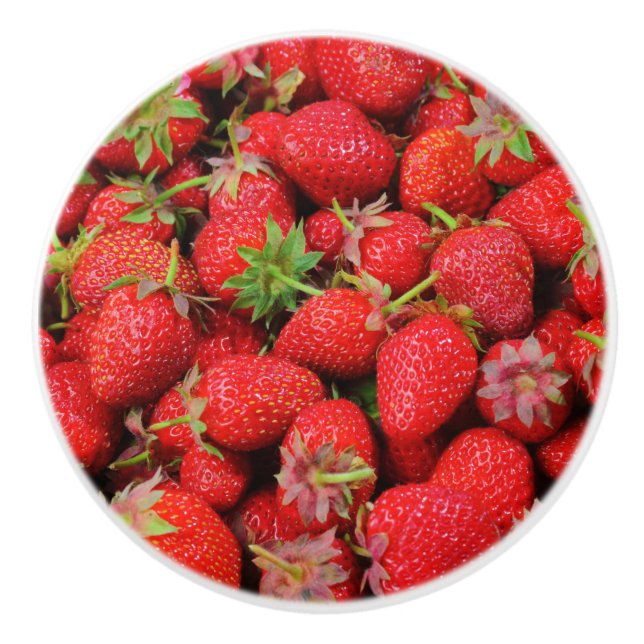 Strawberries Ceramic Knob (Front)