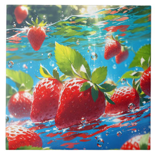 Strawberries Ceramic Tile