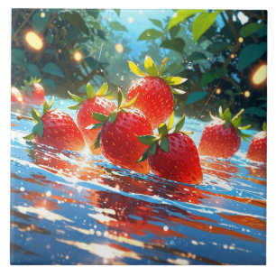 Strawberries Ceramic Tile