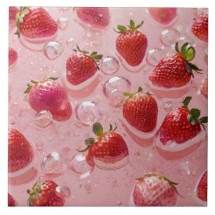 Strawberries Ceramic Tile
