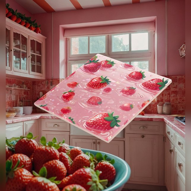 Strawberries Ceramic Tile (Creator Uploaded)