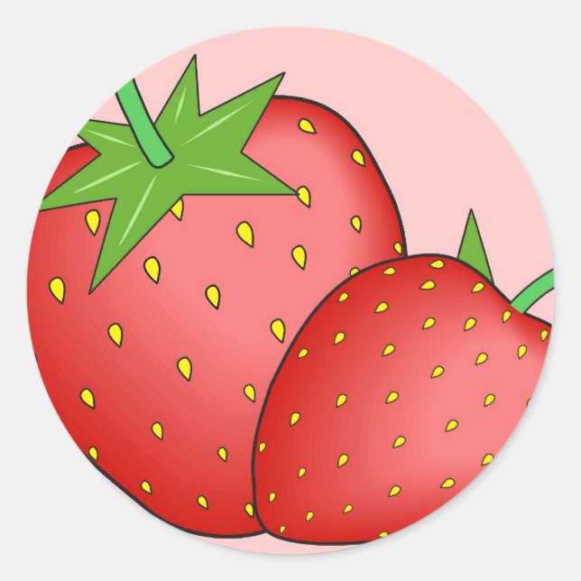 Strawberries Classic Round Sticker (Front)
