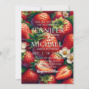 Strawberries Classic Wedding Invitations