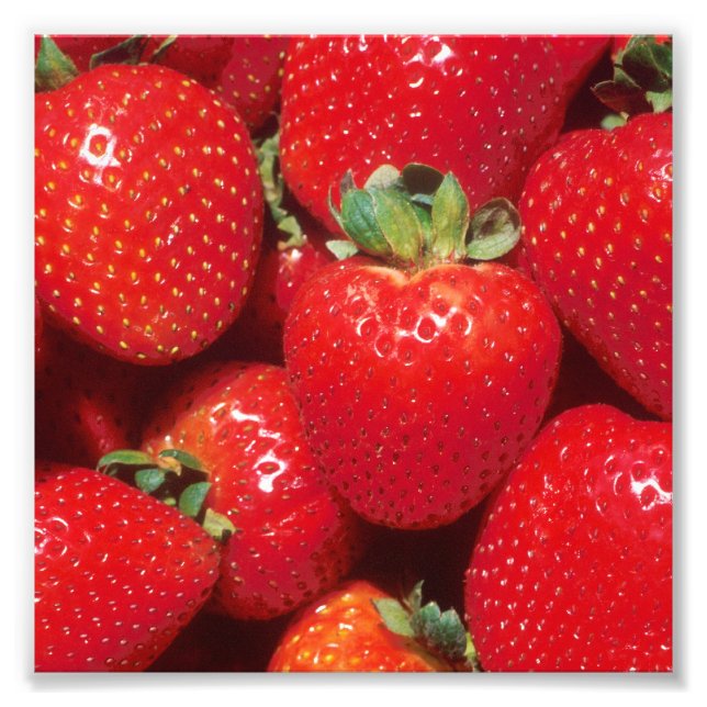 Strawberries Close-Up Photo Print (Front)