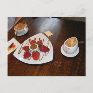 Strawberries ,coffee and chocolate. postcard