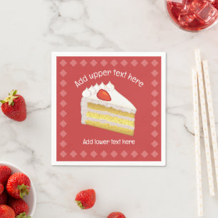 Strawberries & Cream Layer Cake - own event / name Napkin