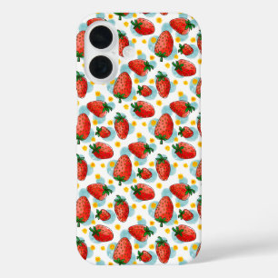 Strawberries & Daisies iPhone 16 Case