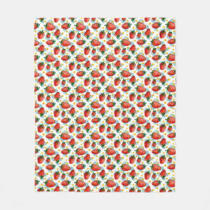 Strawberries & Daisies Fleece Blanket
