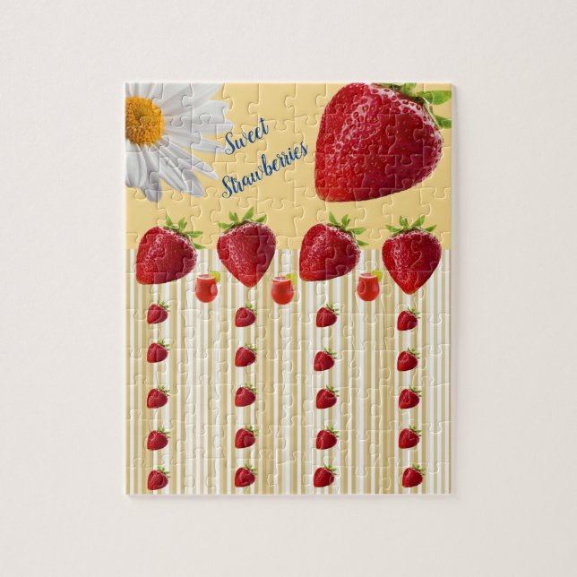 Strawberries Daisy Jigsaw Puzzle Daisy (Vertical)
