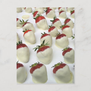 Strawberries dipped in white chocolate postcard