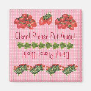 Strawberries dishwasher magnet