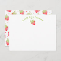 Strawberries & Dots Cute Girly Note Card