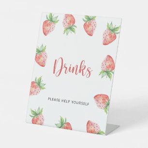 Strawberries - Drinks help yourself  Pedestal Sign
