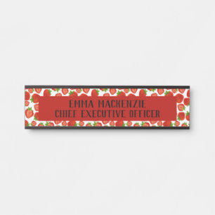 Strawberries Elegant Office Name Plate Door Sign