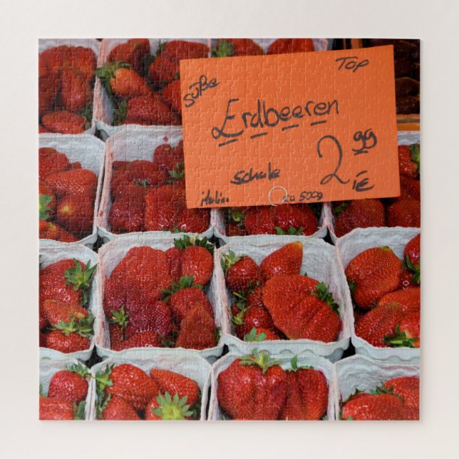 Strawberries - Erdbeeren - German Market - 20x20 Jigsaw Puzzle (Vertical)