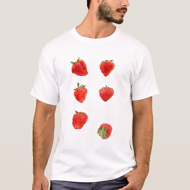Strawberries Falling Mens T-shirt (Front)