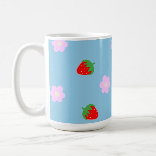 Strawberries & Flowers Coffee Mug (Left)